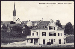 1910 Gelaufene AK, Bahnhof Degersheim. Bodensee-Toggenburg Bahn Nach Catania, Sizilien. - Degersheim