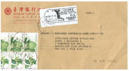 (UU 30 A [large]) Taiwan Cover Posted To Australia - Bank Of Taiwan (posted Registered) - Briefe U. Dokumente