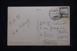 VATICAN - Affranchissement Du Vatican Sur Carte Postale En 1935 Pour Paris - L 101854 - Covers & Documents