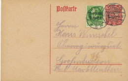 BAYERN ORTSSTEMPEL HOF A / S. 2 K2 1919 Auf 10 Pf Freistaat Bayern GA Mit Dto. Luitpold 5 Pf - Postal  Stationery