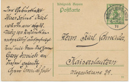 BAYERN ORTSSTEMPEL KIRCHHEIMBOLANDEN K1 1911 Auf 5 Pf Rauten GA - Postal  Stationery