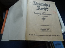 Buch "Deutsches Recht Vereinigt Mit Juristische Wochenschrift " 1939 Band 1 - Derecho