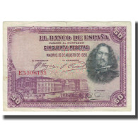 Billet, Espagne, 50 Pesetas, 1928, 1928-08-15, KM:75a, TTB - 1873-1874 : Primera República