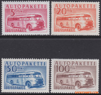 Finland 1952/1957 - Mi:Auto Paket Marken 10/13, Yv:Autobus 6/9, Bus Parcel Stamp - XX - Bus - Colis Postaux