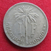 Congo Belgian 1 Franc 1928  Belgish  #1 - Sonstige & Ohne Zuordnung