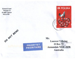 (VV 2) Letter Posted From Poland To Australia (with Stamp) During COVID Pandemic - Covers & Documents