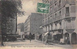 CPA 75 PARIS XXe RUE DES GATINES A L'AVENUE GAMBETTA - Distrito: 20