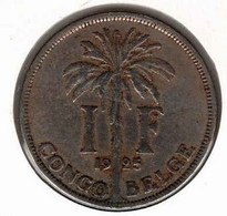 Belgian Congo - Franc 1925 - 1910-1934: Albert I