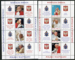 POLAND 2004 Papal Visits Sheetlets MNH / **.  Michel 4109-116 - Unused Stamps