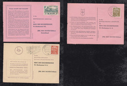 Saarland Saar 1956-58 3x Drucksache + Postkarte Saarbrücken + Püttlingen Nach Bad Sachsa - Colecciones & Series