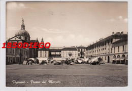 VIGEVANO - PIAZZA DEL MERCATO F/GRANDE VIAGGIATA  1954 BELLA ANIMAZIONE - Vigevano