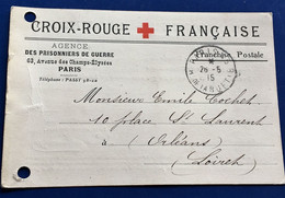 43é R.I .Prisonnier Guerre Croix Rouge Française Militaria 1916 WW1-demande Nouvelles Prisonnier-Paul D. Bonnet-☛Orléans - Red Cross