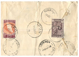 (VV 8) Malaysia Registered Cover Posted To Australia - 1961  (Perak Tiger Stamp) Stamps Are At Back Of Cover - Federation Of Malaya