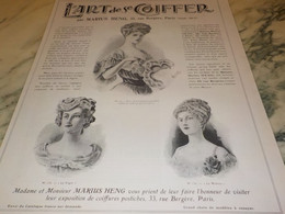 ANCIENNE PUBLICITE L ART DE SE  COIFFER DE MARIUS HENG 1906 - Accessoires