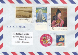 GOOD JAPAN Postal Cover To ESTONIA 2021 - Good Stamped: Art ; Train ; Bird - Other & Unclassified