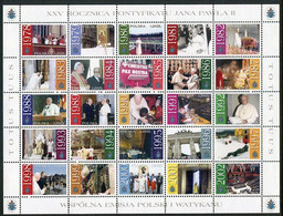 POLAND 2003 25th Anniversary Of Pontificate Sheetlet  MNH / **.  Michel 4018-42 Kb - Nuovi