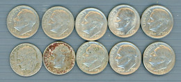 °°° Usan. 444 - One Dime Lotto 10 Pezzi Date Varie Circolate °°° - Mixed Lots
