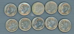 °°° Usa N. 447 - One Dime Lotto 10 Pezzi Date Varie Circolate °°° - Mixed Lots