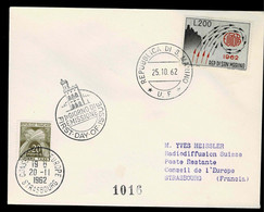 FIRST DAY ISSUE FDC REP DI SAN MARINO EUROPA CEPT1962 TAXE GERBES CONSEIL EUROPE RADIODIFFUSION SUISSE - Storia Postale