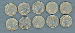 °°° Usa N. 428 - Lotto Di 10 One Dime Varie Date Circolate °°° - Lots