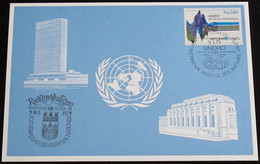 UNO GENF 1979 Mi-Nr. 75 Blaue Karte - Blue Card Mit Erinnerungsstempel RHEIN-RUHR POSTA 79 RECKLINGHAUSEN - Covers & Documents