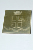 BRONZE MATRICE BRONZE IMPRIMERIE EAU FORTE ARMOIRIES MARSEILLE XIX Réf 190-32-70 - Stempel & Siegel