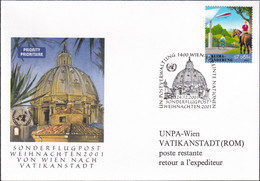 UNO WIEN 2001 Sonderflugpost Weihnachten 2001 Wien - Vatikanstadt Brief - Brieven En Documenten