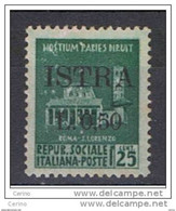 ISTRIA - OCCUPAZ. JUGOSLAVA:  1945  SOPRASTAMPATO  -  50/25 C. VERDE  N. -  SASS. 23 - Occ. Yougoslave: Istria