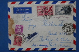 X16 FRANCE BELLE LETTRE   1949 PARIS    POUR SANTIAGO  CHILE+ ACCIDENTE   + AFFRANCH. INTERESSANT - 1927-1959 Covers & Documents