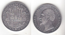 Doppeltaler Silber Münze Sachsen Meiningen Herzog Bernhard 1854 (111730) - Taler Et Doppeltaler