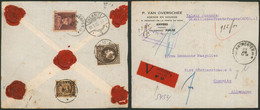 Affranc. Tricolore çàd N°289, 321 Et 341 Sur L. Assurée (6900 Frs, 32 Gr, 2 Ports) De Antwerpen (1933) > Chemnitz (AL) - 1929-1941 Big Montenez