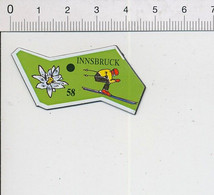 Magnet Le Gaulois Carte Europe 58 Innsbruck Sport Ski Autriche Edelweiss Fleur 10mag - Tourisme