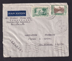 DDZ 963 - Enveloppe PAR AVION TP 15 F + 3 F Etablissements De L'Océanie UTUROA Ile Maiatea 1938 Vers La France - Storia Postale