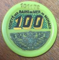 98 MONACO CASINO SOCIÉTÉ DES BAINS DE MER JETON 100 FRANCS AVEC INCRUSTATIONS DENTELLES MÉTALIQUE CHIPS TOKENS COINS - Casino