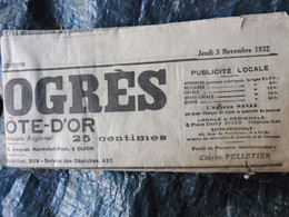 1932 LE PROGRES : La Ville Flottante Du NORMANDIE ; Wagons-Foudres-Truqués ; Les Maladies Du Lapin ; Etc - General Issues