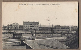 CPA 69 - GRIGNY - Ecoles D' Arboras Et BADAN Sud - TB PLAN GARE CHEMIN DE FER TRAIN WAGONS - Grigny