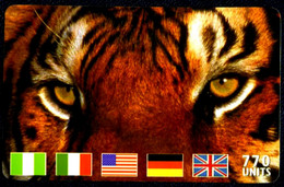 SCHEDA TELEFONICA PHONECARD TIGER EYES MCI 770 UNITS WITH FLAGS NIGERIA 1ST 7010 - Public Themes