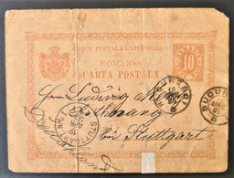 ROMANIA 1894 - Carta Postala To Stuttgart - Covers & Documents