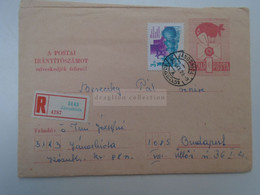 D182495    Hungary Uprated   Postal Stationery  Registered  Cover  1975 Jánoshida - Covers & Documents