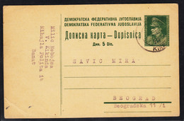 Yugoslavia, Tito Travelled Postal Stationery Card - Covers & Documents