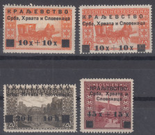 Yugoslavia, Kingdom SHS, Issues For Bosnia 1919 Mi#30-32 A/b, Mint Hinged, 30 In Two Colour Types - Neufs