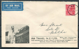 1934 (Dec 31st) New Zealand First Flight Airmail Cover HAAST - HOKITIKA - Poste Aérienne