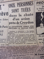 1935 L'AMI DU PEUPLE: Terrible Accident Avion Croydon; Sympathicothérapie; Trouble à Somowrostro (Espagne); Etc - Informations Générales