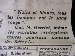 1935 L'AMI DU PEUPLE: Noirs Et Blancs, Tous Ont Le Sang Rouge; Propagande ; Jacques Doriot Désigne Les Complotistes; Etc - Informations Générales