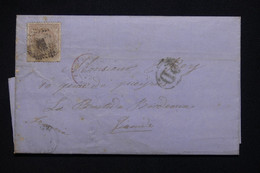 ESPAGNE - Lettre Pour La France En 1872, Affranchissement Allégorique De L'Espagne - Période Régence - L 102947 - Brieven En Documenten