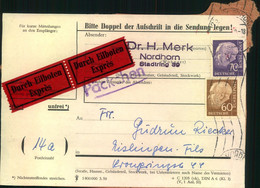 1959, Ca., 60 Und 70 Pfg. Heuss II Auf Adresse Eines Eil-Päckchens Ab NORDHORN: Selten (Götz 600,-) - Other & Unclassified