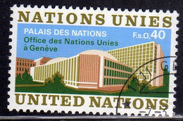 UNITED NATIONS GENEVE GINEVRA GENEVA SVIZZERA ONU UN UNO 1972 PALACE PALAIS PALAZZO 0.40fr USATO USED OBLITERE' - Used Stamps