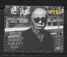 #10033 ARGENTINE,ARGENTINA 2021 LITERATURE ERNESTO SABATO WRITER AT RAILROAD STATION NEUF,MNH - Ungebraucht