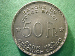 Belgian Congo 50 Fr 1944 Zilver - Otros & Sin Clasificación