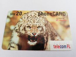 LIECHTENSTEIN ANIMALS CHF 20,- FINE USED PREPAID- BIG WILD CAT      ** 5996** - Liechtenstein